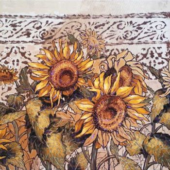 Painting titled "Sunflowers" by Dimitris Apazidis, Original Artwork, Oil