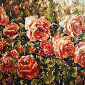 Malerei mit dem Titel "Roses" von Dimitris Apazidis, Original-Kunstwerk, Öl