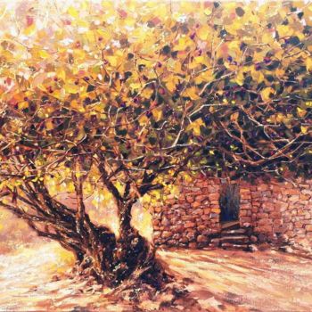 Malerei mit dem Titel "figs tree" von Dimitris Apazidis, Original-Kunstwerk, Öl