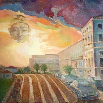 Ζωγραφική με τίτλο "Sunset in the Azore…" από Dimitri Zukov Art Of Color, Αυθεντικά έργα τέχνης, Λάδι