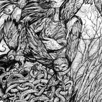 Tekening getiteld "In the Forests of D…" door Dmitry Valyaev, Origineel Kunstwerk, Marker