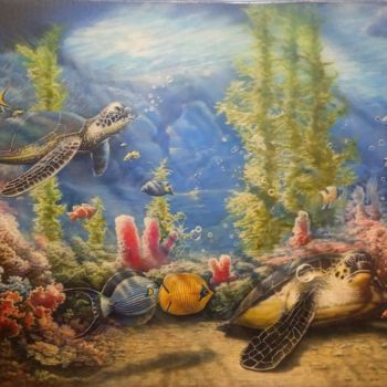 Painting titled "Подводный мир" by Dmitrii Fokeev, Original Artwork, Acrylic