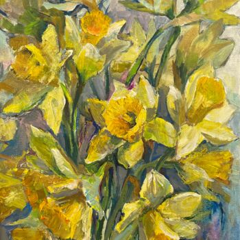 Painting titled "“Daffodils”" by Dina Marholina, Original Artwork, Acrylic