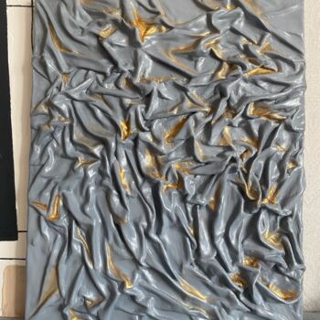 Painting titled "В поисках золота" by Dina Zhailaubaeva, Original Artwork, Fabric Mounted on Wood Panel