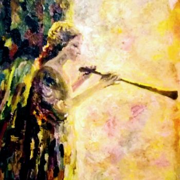 Painting titled "Angel" by Dina Khabibullina (Dina Adagio), Original Artwork