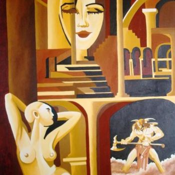 Painting titled "Labirinto" by Dina De Souza, Original Artwork, Oil