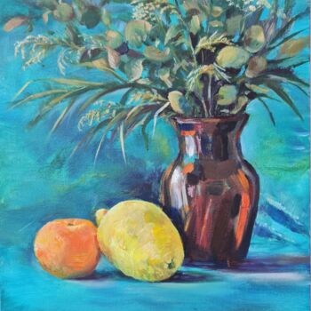Картина под названием "Still- life of fruit" - Dinara Kalashnikova, Подлинное произведение искусства, Масло