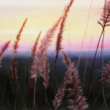 Painting titled "Summer Evening" by Dinara Aristo, Original Artwork, Oil