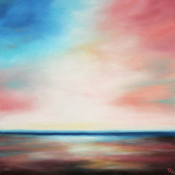 Painting titled "Evening Sunset" by Dinara Aristo, Original Artwork, Oil