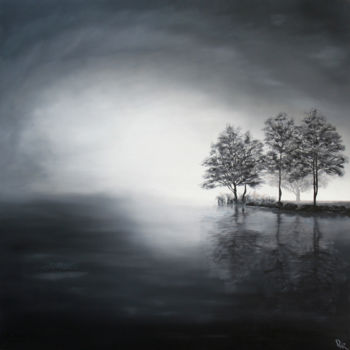 Painting titled "In the fog" by Dinara Aristo, Original Artwork, Oil
