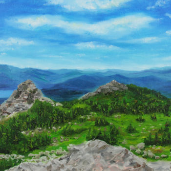 Painting titled "Zuratkul Mountain R…" by Dinara Aristo, Original Artwork, Oil