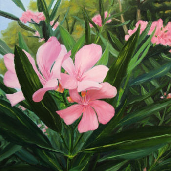 Painting titled "Oleander" by Dinara Aristo, Original Artwork, Oil