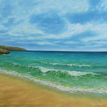 Pittura intitolato "Sandy Beach" da Dinara Aristo, Opera d'arte originale, Olio