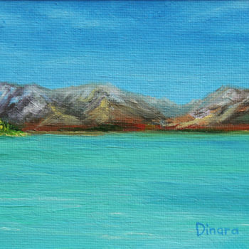 Malerei mit dem Titel "Mountain lake" von Dinara Aristo, Original-Kunstwerk, Öl