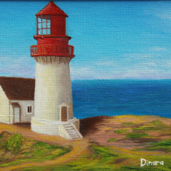 Painting titled "Lighthouse" by Dinara Aristo, Original Artwork, Oil