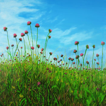 Картина под названием "In the fields of fl…" - Dinara Aristo, Подлинное произведение искусства, Масло