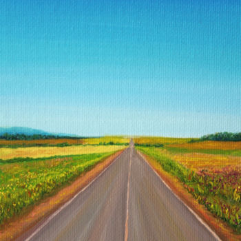 Painting titled "Road" by Dinara Aristo, Original Artwork, Oil