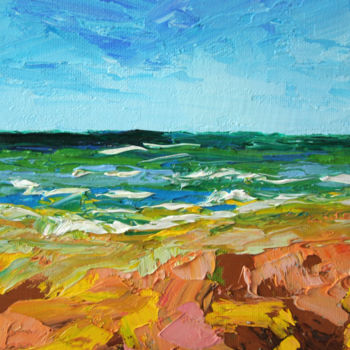 Painting titled "Seashore" by Dinara Aristo, Original Artwork, Oil