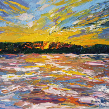 Pittura intitolato "Sunset colors" da Dinara Aristo, Opera d'arte originale, Olio