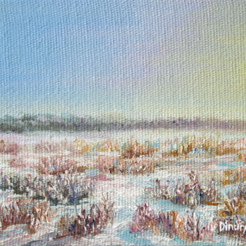 Painting titled "Sunny winter day" by Dinara Aristo, Original Artwork, Oil