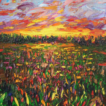 Peinture intitulée "Summer sunset" par Dinara Aristo, Œuvre d'art originale, Huile