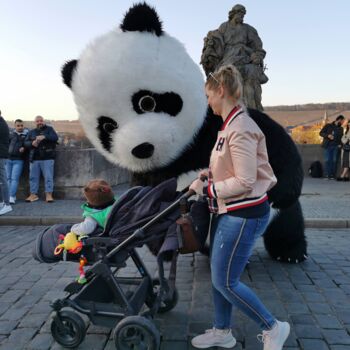 Фотография под названием "Panda Street Perfor…" - Dincer Köse, Подлинное произведение искусства, Не манипулируемая фотография