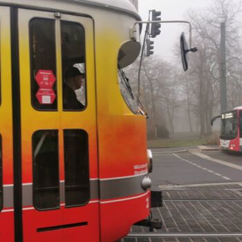 Фотография под названием "a colorful tram and…" - Dincer Köse, Подлинное произведение искусства, Цифровая фотография