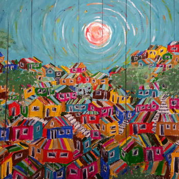 Pintura intitulada "FAVELA" por Dinho Fonseca, Obras de arte originais