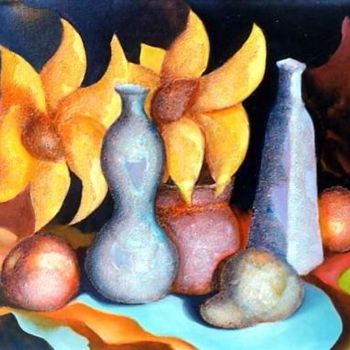 Malarstwo zatytułowany „Tra i girasoli” autorstwa Dino Paiano, Oryginalna praca