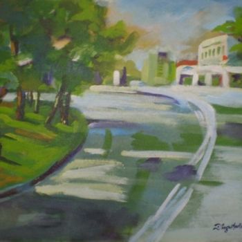 Картина под названием "Grande Avenida (Lar…" - Diogo Mariscal, Подлинное произведение искусства, Масло