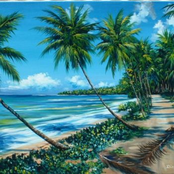 Peinture intitulée "South Andros Coconu…" par Dion Lewis, Œuvre d'art originale, Huile
