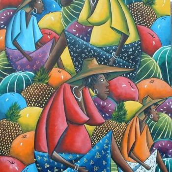 Painting titled "A lotta Fruits" by Dion Lewis, Original Artwork, Oil