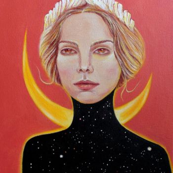 Картина под названием "Хранительница ночи" - Татьяна Белоусова, Подлинное произведение искусства, Акрил