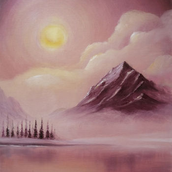 Картина под названием ""Пейзаж с горой"" - Татьяна Белоусова, Подлинное произведение искусства, Масло