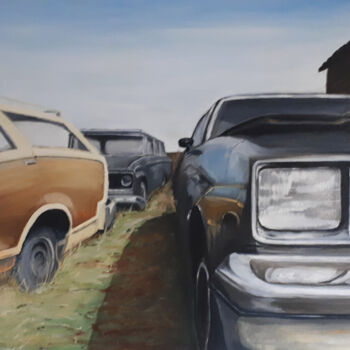 Pintura titulada "Lost Cars" por Dirk Dräger, Obra de arte original, Oleo Montado en Bastidor de camilla de madera