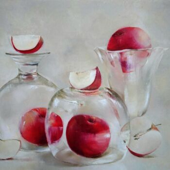 Картина под названием "Яблоки" - Disadi Danusya, Подлинное произведение искусства, Масло