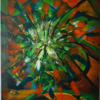 Painting titled "flower of destructi…" by Bigwood H., Original Artwork, Acrylic