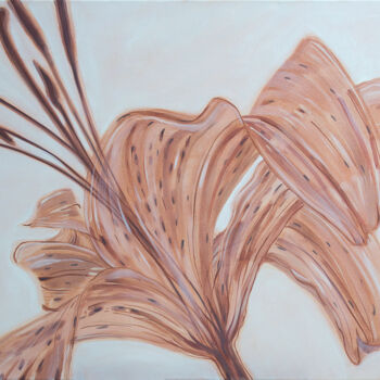 Painting titled "Lily I" by Dita Lūse, Original Artwork, Oil Mounted on Wood Stretcher frame