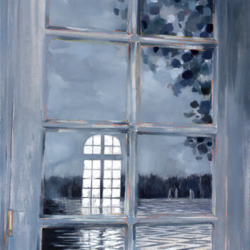 제목이 "Dark clouds"인 미술작품 Dita Lūse로, 원작, 기름 나무 들것 프레임에 장착됨