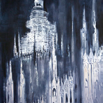 Картина под названием "Towers" - Dita Lūse, Подлинное произведение искусства