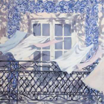 Картина под названием "Southern wind" - Dita Lūse, Подлинное произведение искусства, Масло Установлен на Деревянная рама для…