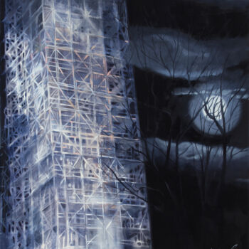 Картина под названием "Bell tower" - Dita Lūse, Подлинное произведение искусства, Масло