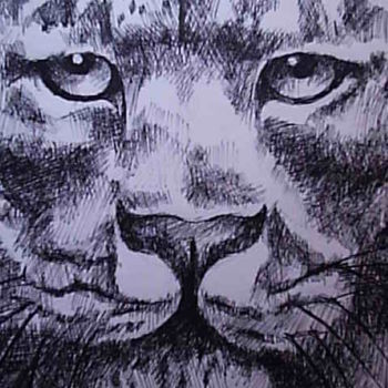 Картина под названием "tiger,s eyes" - Divinciboy, Подлинное произведение искусства
