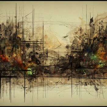 Painting titled "Art Antares UNSTABL…" by Dixon Galvao, Original Artwork, Digital Painting Mounted on Wood Stretcher frame