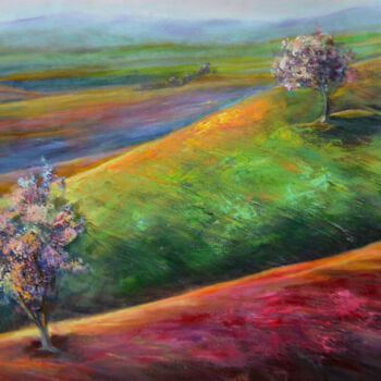 Peinture intitulée "Field, Oil Painting…" par Djamel Eddine Hafis, Œuvre d'art originale, Huile