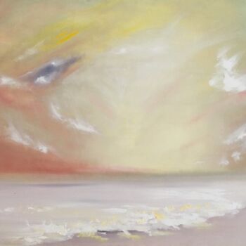 Painting titled "Falling Light" by Djamel Eddine Hafis, Original Artwork, Oil