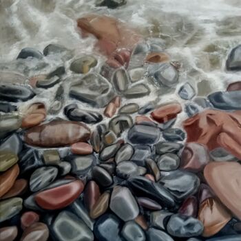 Картина под названием "Seahore" - Djamel Eddine Hafis, Подлинное произведение искусства, Масло