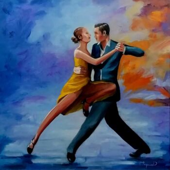 Pittura intitolato "Tango crépusculaire" da Djamel Eddine Hafis, Opera d'arte originale, Olio