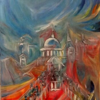 Pittura intitolato "L'appel de Londres" da Djamel Eddine Hafis, Opera d'arte originale, Acrilico