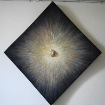 Schilderij getiteld "big bang" door Djamel Kahli, Origineel Kunstwerk, Olie